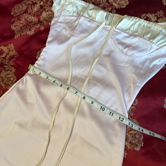 Vintage-Inspired Cream/Pink Satin Midi Dress 🤍 - Picture 2 of 5